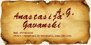 Anastasija Gavanski vizit kartica